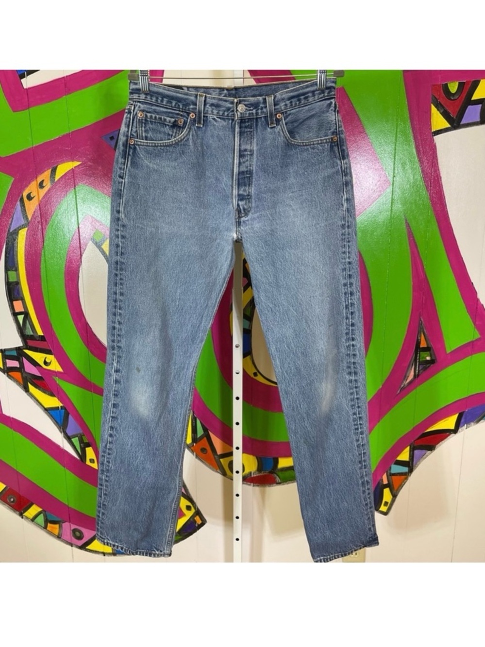 Levi's 501xx, 5 Button Fly, 35x36. Good used condition. Hole in the crotch.